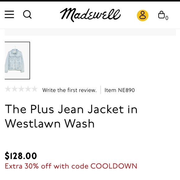 NWT Madewell The Plus Jean Jacket in Westlawn Wash - size 1X - Picture 2 of 16